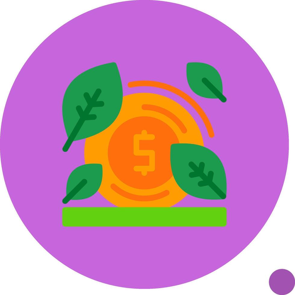 verde recaudación de fondos plano sombra icono vector