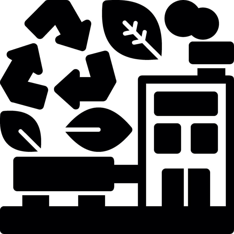 Green recycling center Glyph Icon vector