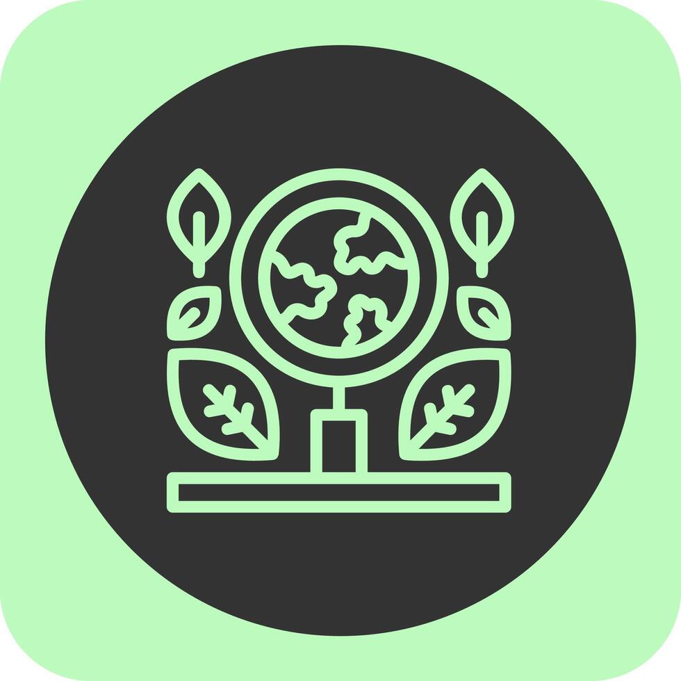 Green research Linear Round Icon vector