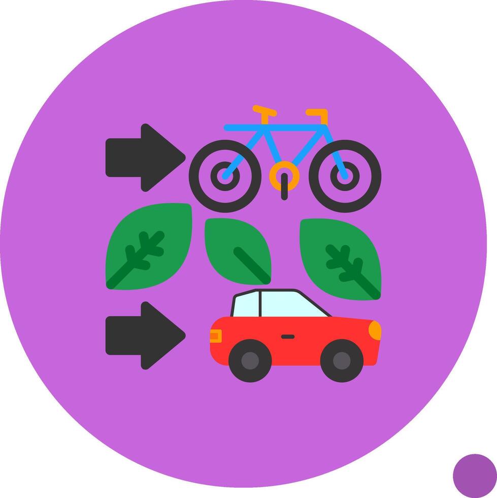 Green transportation options Flat Shadow Icon vector