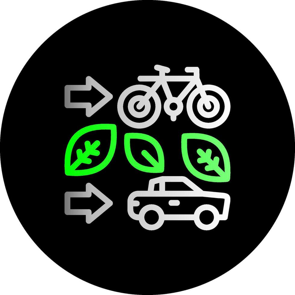 verde transporte opciones doble degradado circulo icono vector