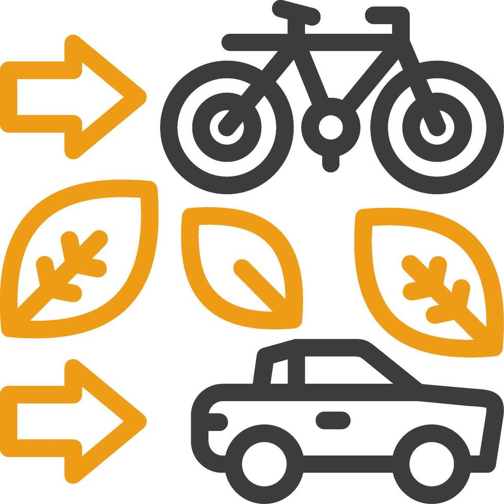 Green transportation options Line Two Color Icon vector