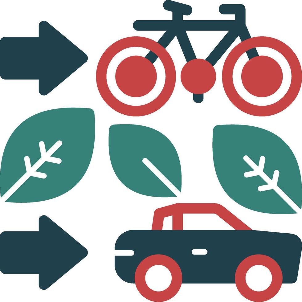 Green transportation options Glyph Two Color Icon vector