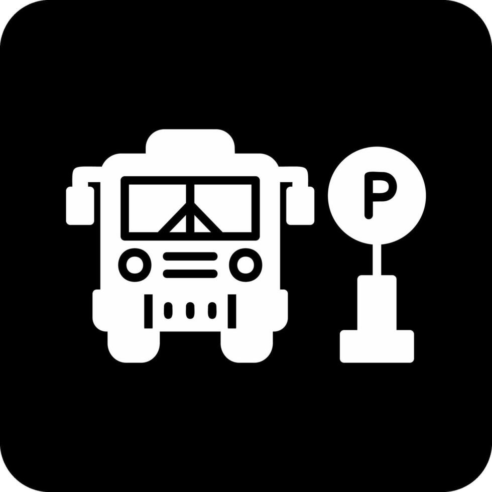 autobús estacionamiento vector icono