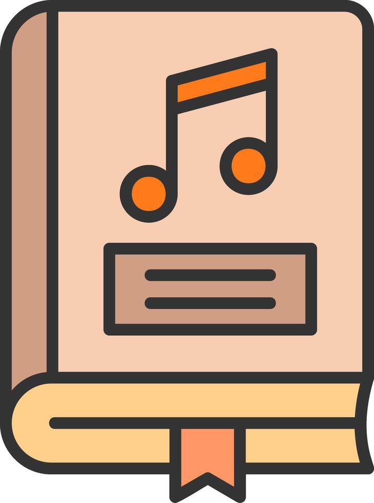 icono de vector de libro de música