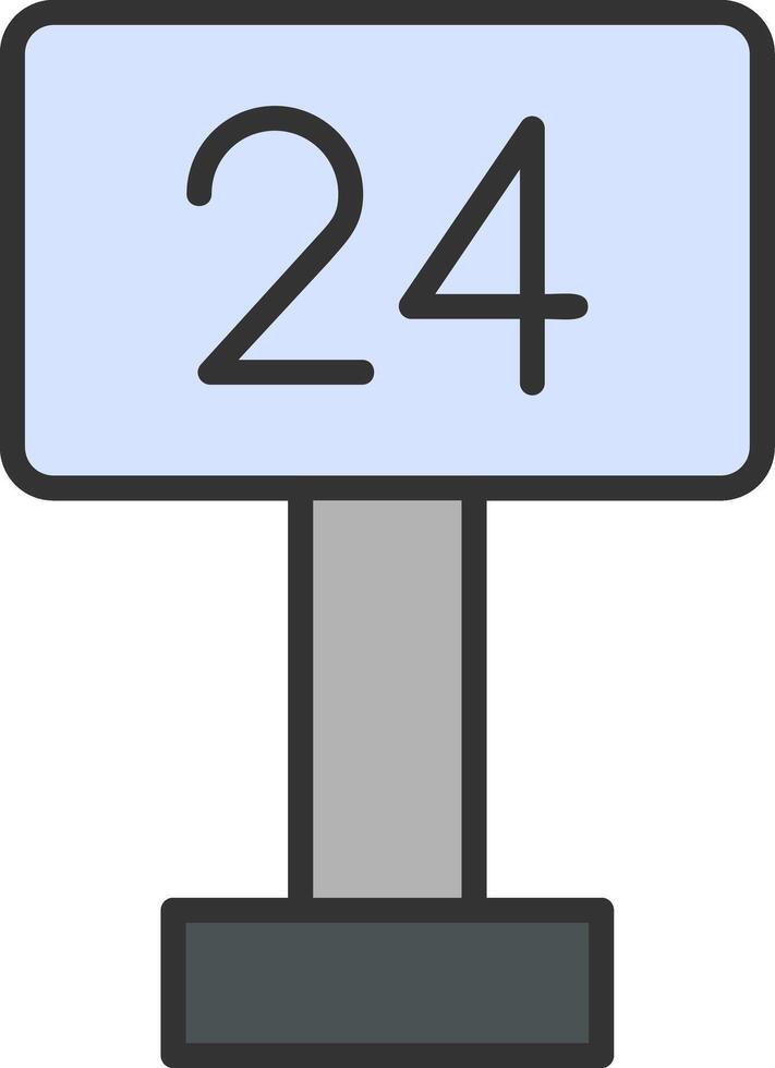 Icono de vector de 24 horas