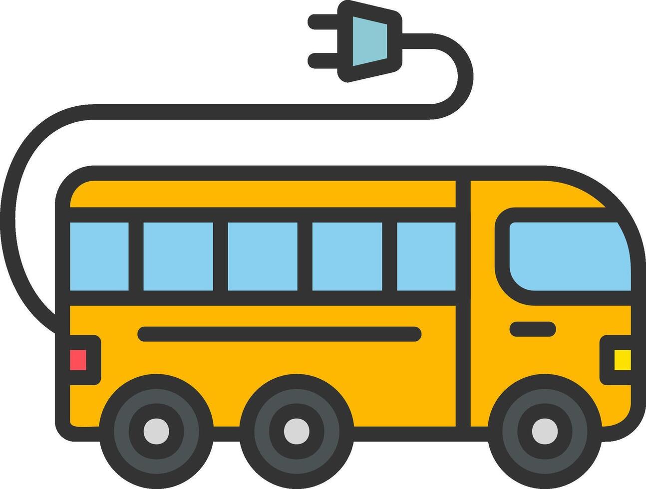 Electric Bus Vector Icon