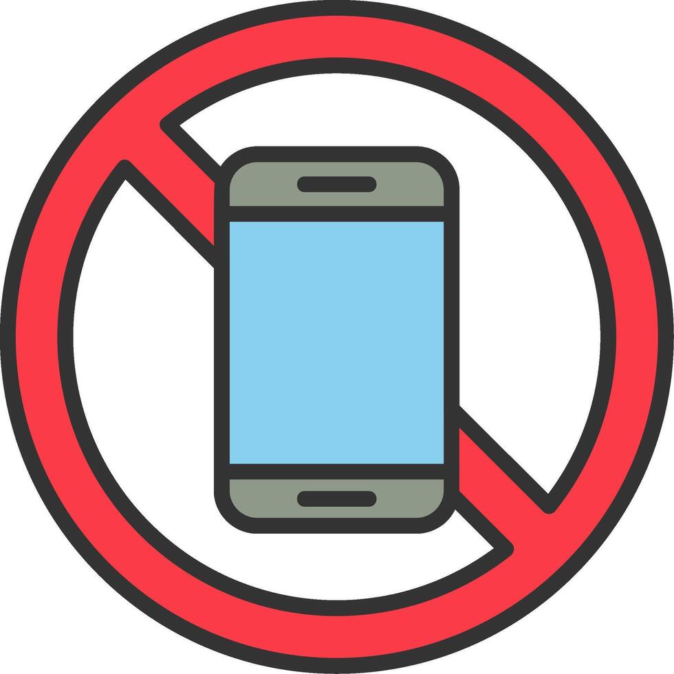 No Mobile Phone Vector Icon