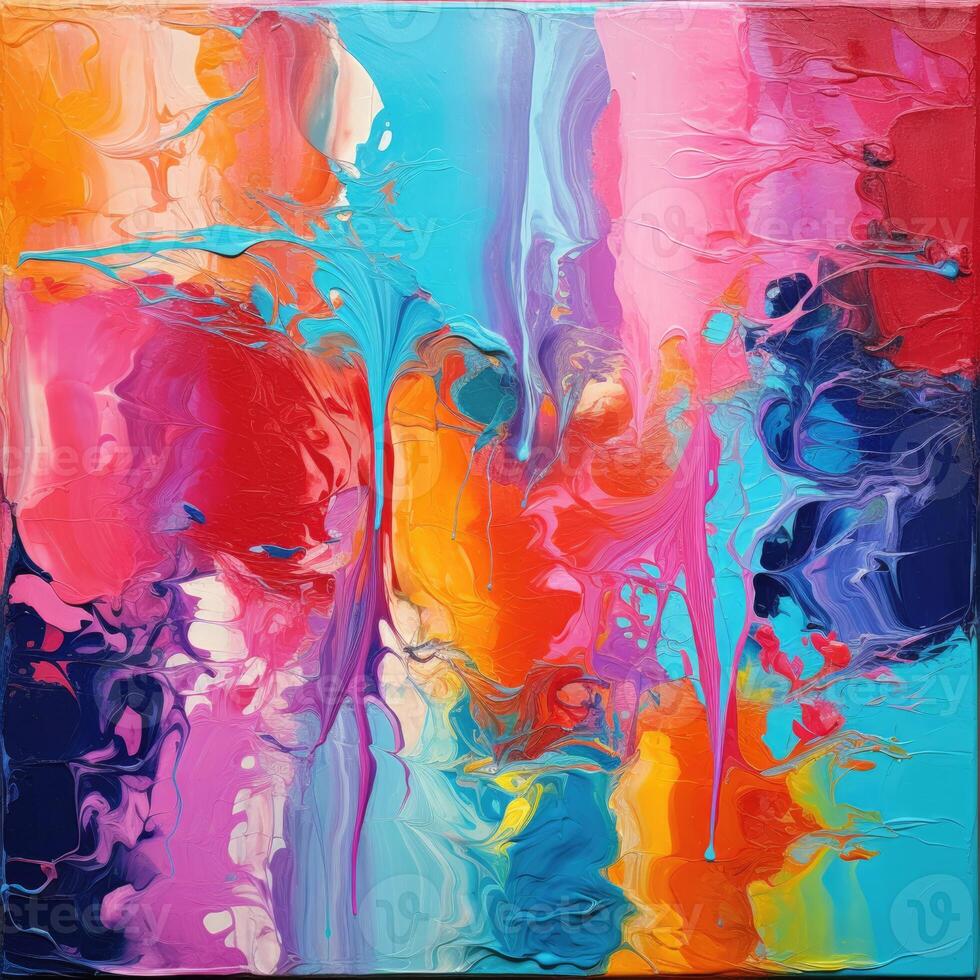 AI generated abstract alcohol ink liquid paint colorful art, ai photo