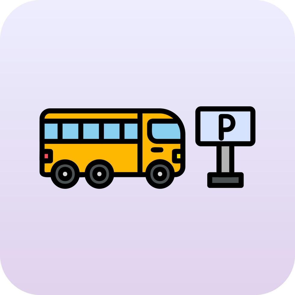 Bus Parking Vector Icon