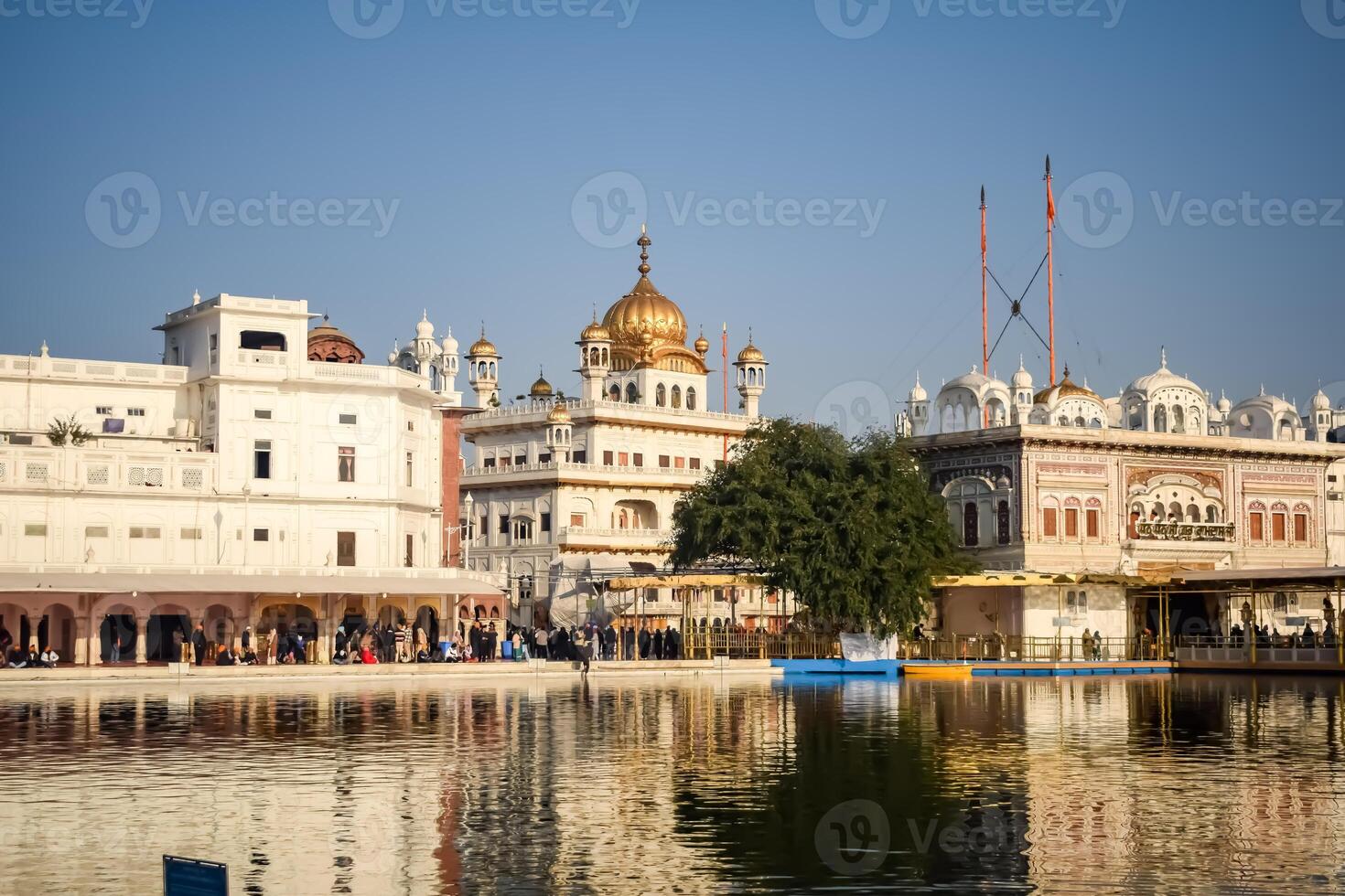 View of details of architecture inside Golden Temple - Harmandir Sahib in Amritsar, Punjab, India, Famous indian sikh landmark, Golden Temple, the main sanctuary of Sikhs in Amritsar, India photo