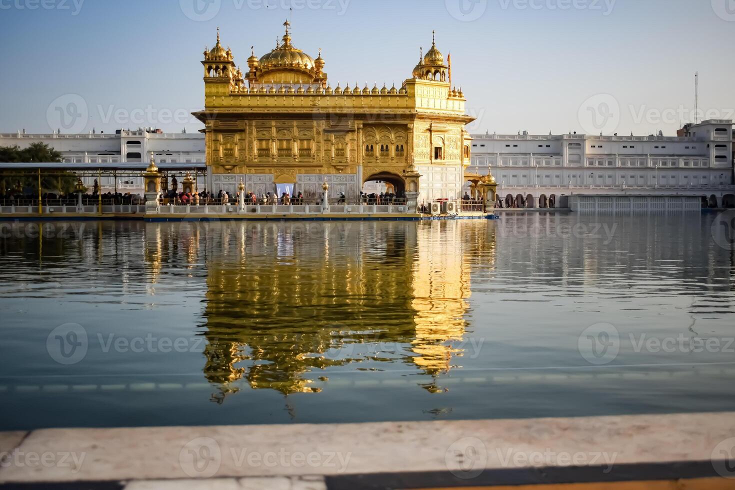 Beautiful view of Golden Temple - Harmandir Sahib in Amritsar, Punjab, India, Famous indian sikh landmark, Golden Temple, the main sanctuary of Sikhs in Amritsar, India photo
