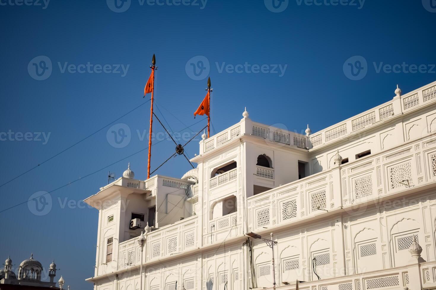 View of details of architecture inside Golden Temple - Harmandir Sahib in Amritsar, Punjab, India, Famous indian sikh landmark, Golden Temple, the main sanctuary of Sikhs in Amritsar, India photo