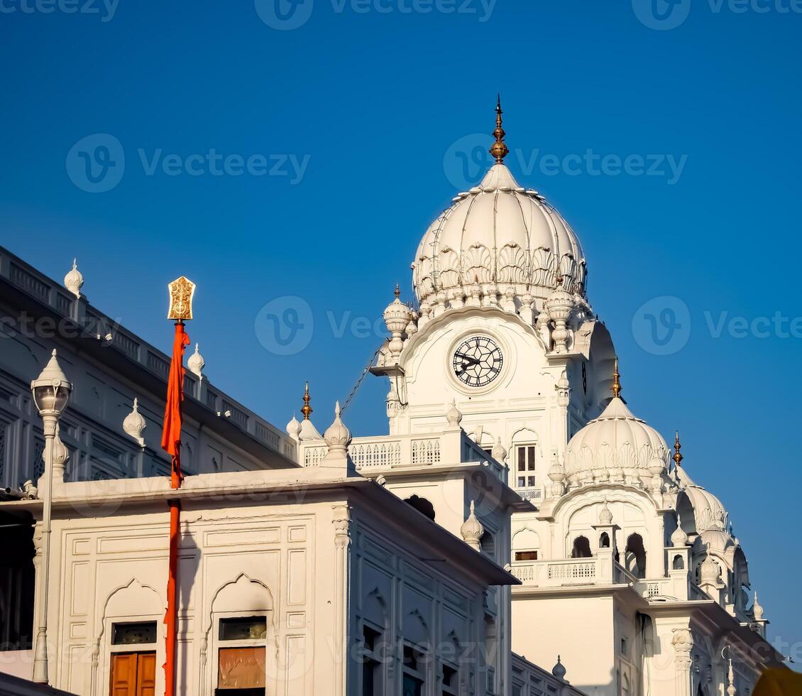 View of details of architecture inside Golden Temple - Harmandir Sahib in Amritsar, Punjab, India, Famous indian sikh landmark, Golden Temple, the main sanctuary of Sikhs in Amritsar, India photo