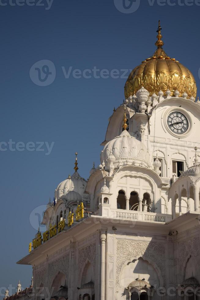 View of details of architecture inside Golden Temple - Harmandir Sahib in Amritsar, Punjab, India, Famous indian sikh landmark, Golden Temple, the main sanctuary of Sikhs in Amritsar, India photo