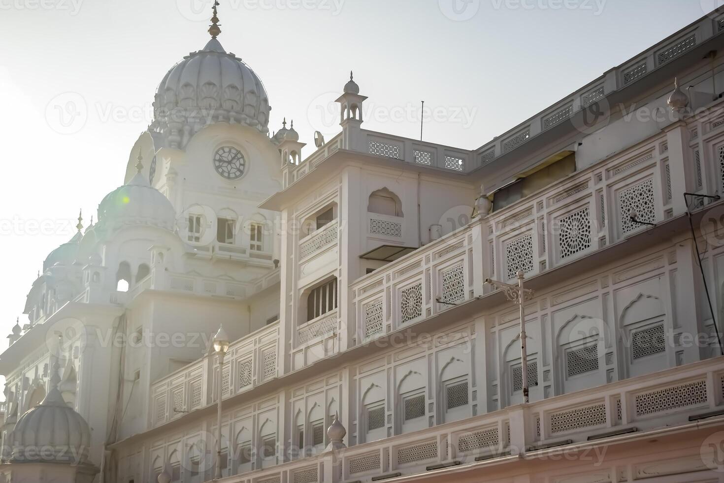 View of details of architecture inside Golden Temple - Harmandir Sahib in Amritsar, Punjab, India, Famous indian sikh landmark, Golden Temple, the main sanctuary of Sikhs in Amritsar, India photo