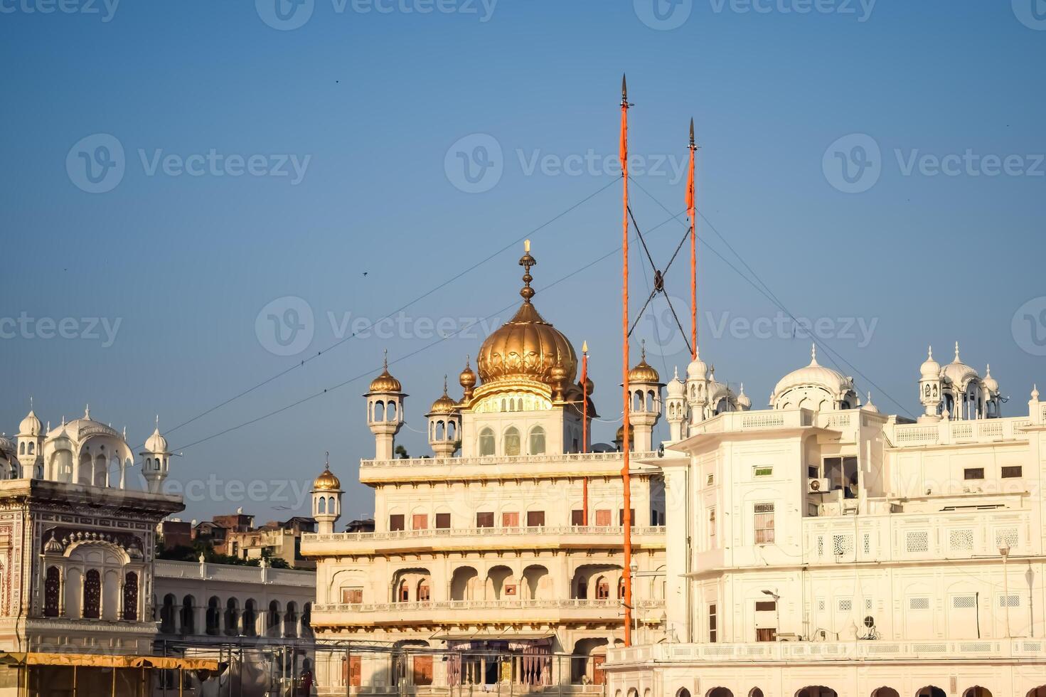 View of details of architecture inside Golden Temple - Harmandir Sahib in Amritsar, Punjab, India, Famous indian sikh landmark, Golden Temple, the main sanctuary of Sikhs in Amritsar, India photo