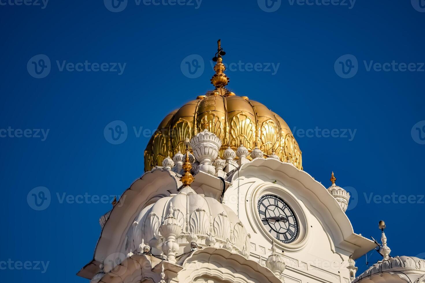 View of details of architecture inside Golden Temple - Harmandir Sahib in Amritsar, Punjab, India, Famous indian sikh landmark, Golden Temple, the main sanctuary of Sikhs in Amritsar, India photo