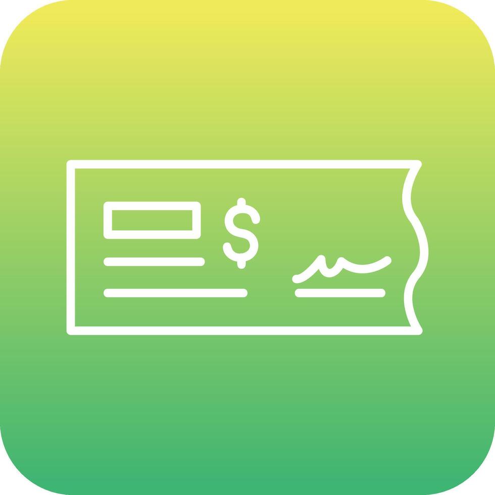 Bank Check Vector Icon