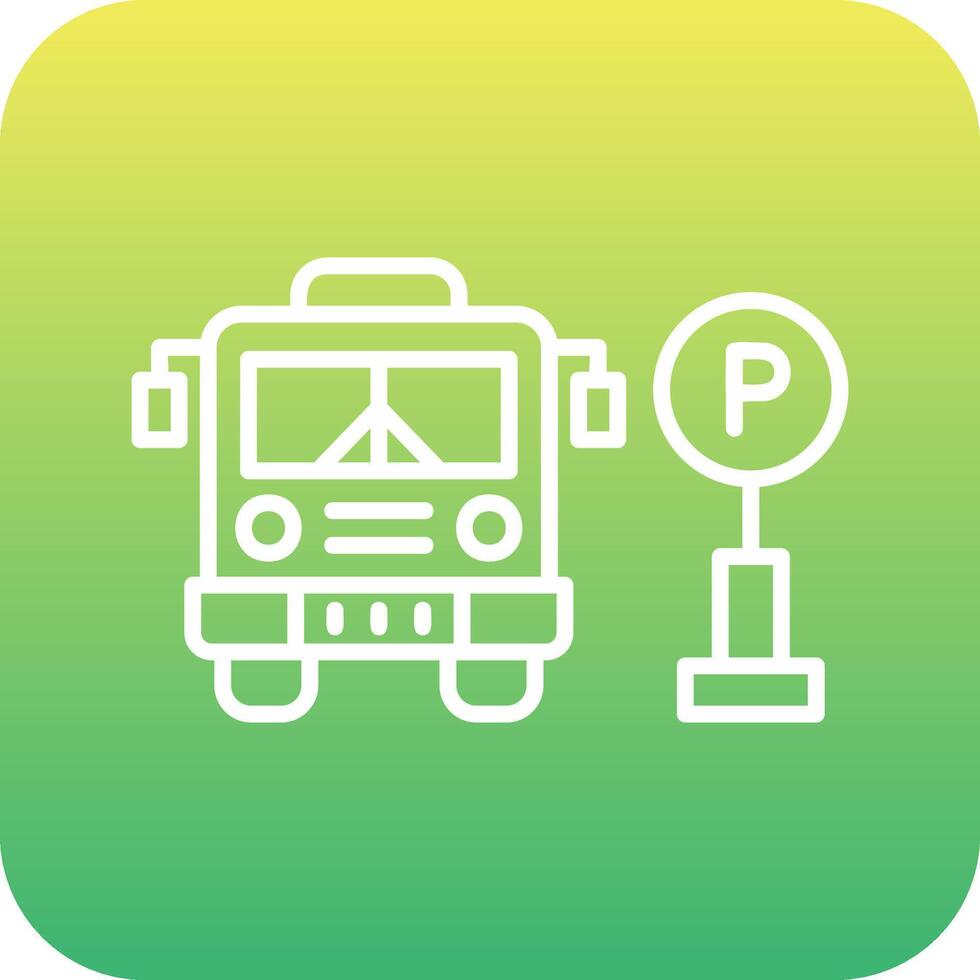autobús estacionamiento vector icono