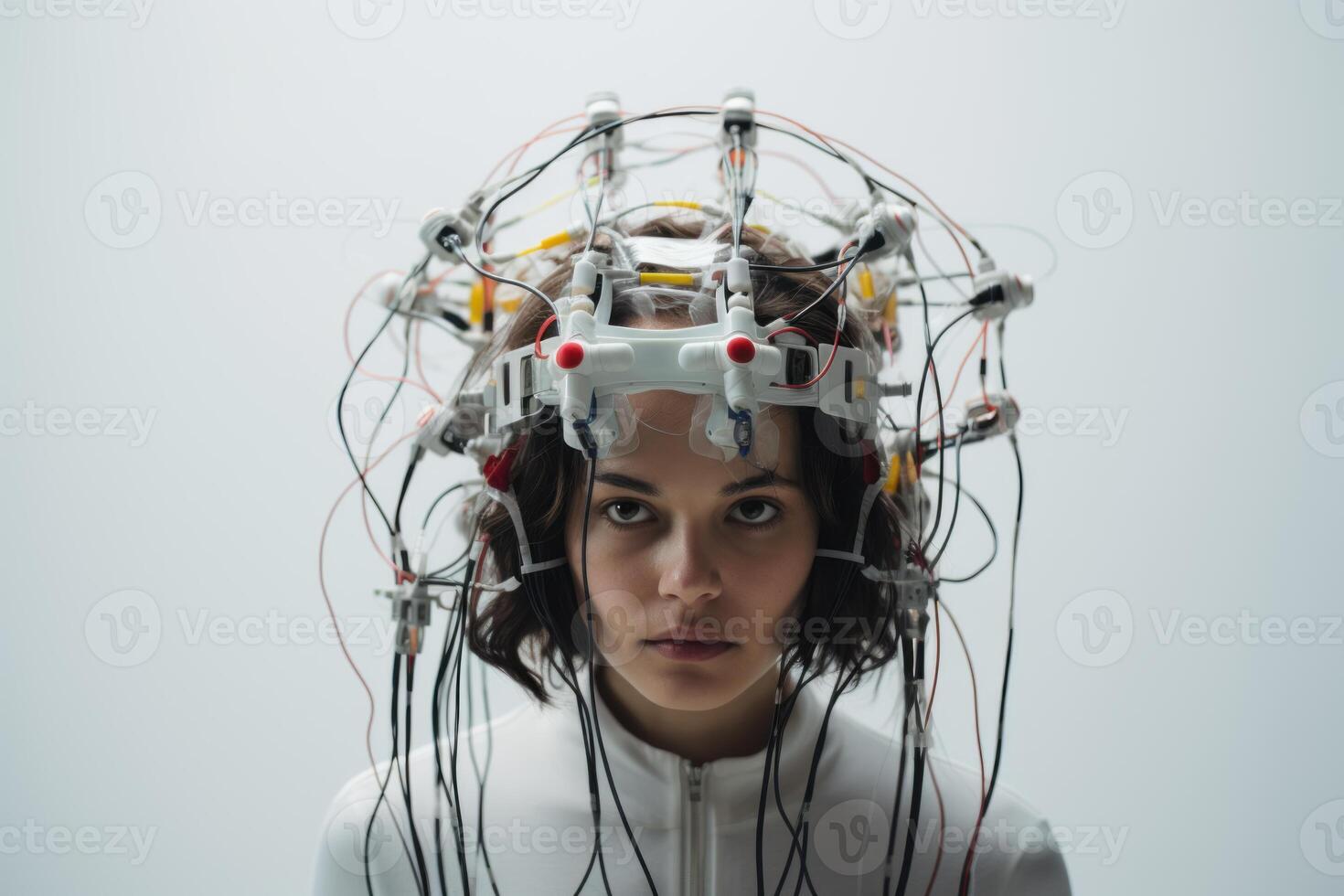 AI generated Eeg sensor brain. Generate Ai photo