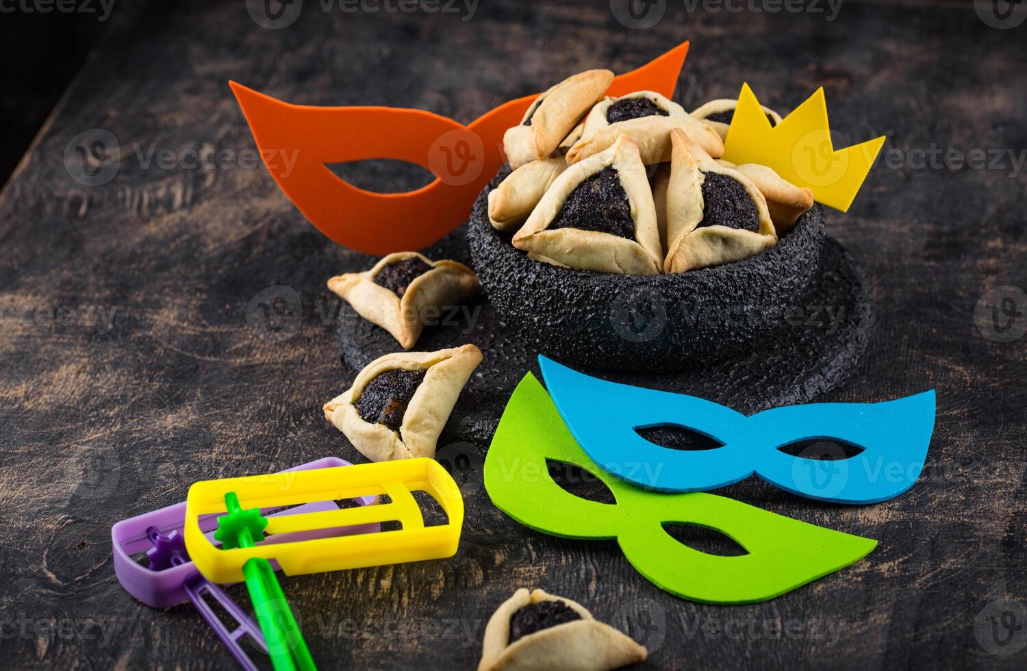 Jewish holiday Purim celebration concept photo