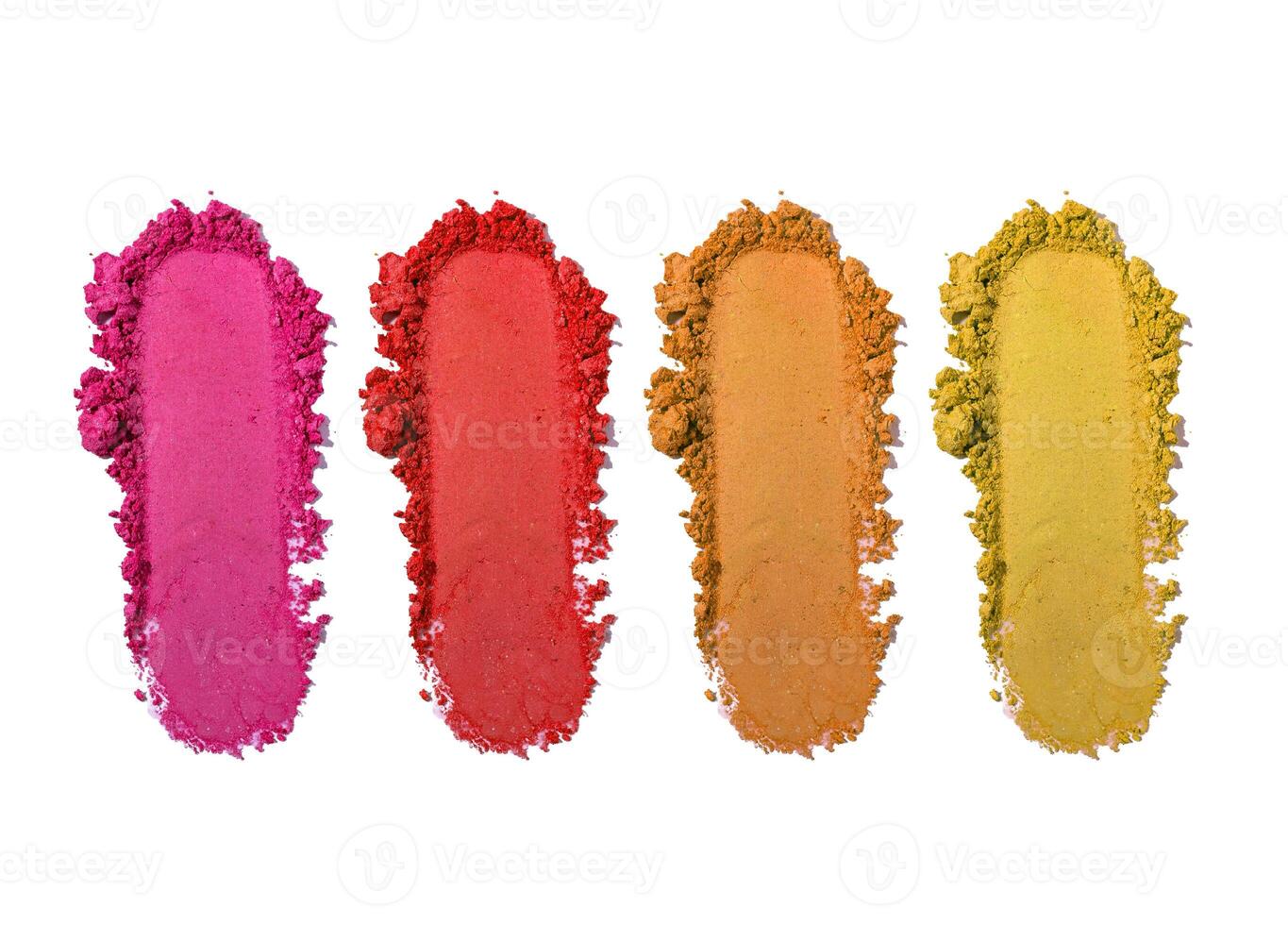 Different colour eyeshadow stroke palette texture swatch photo