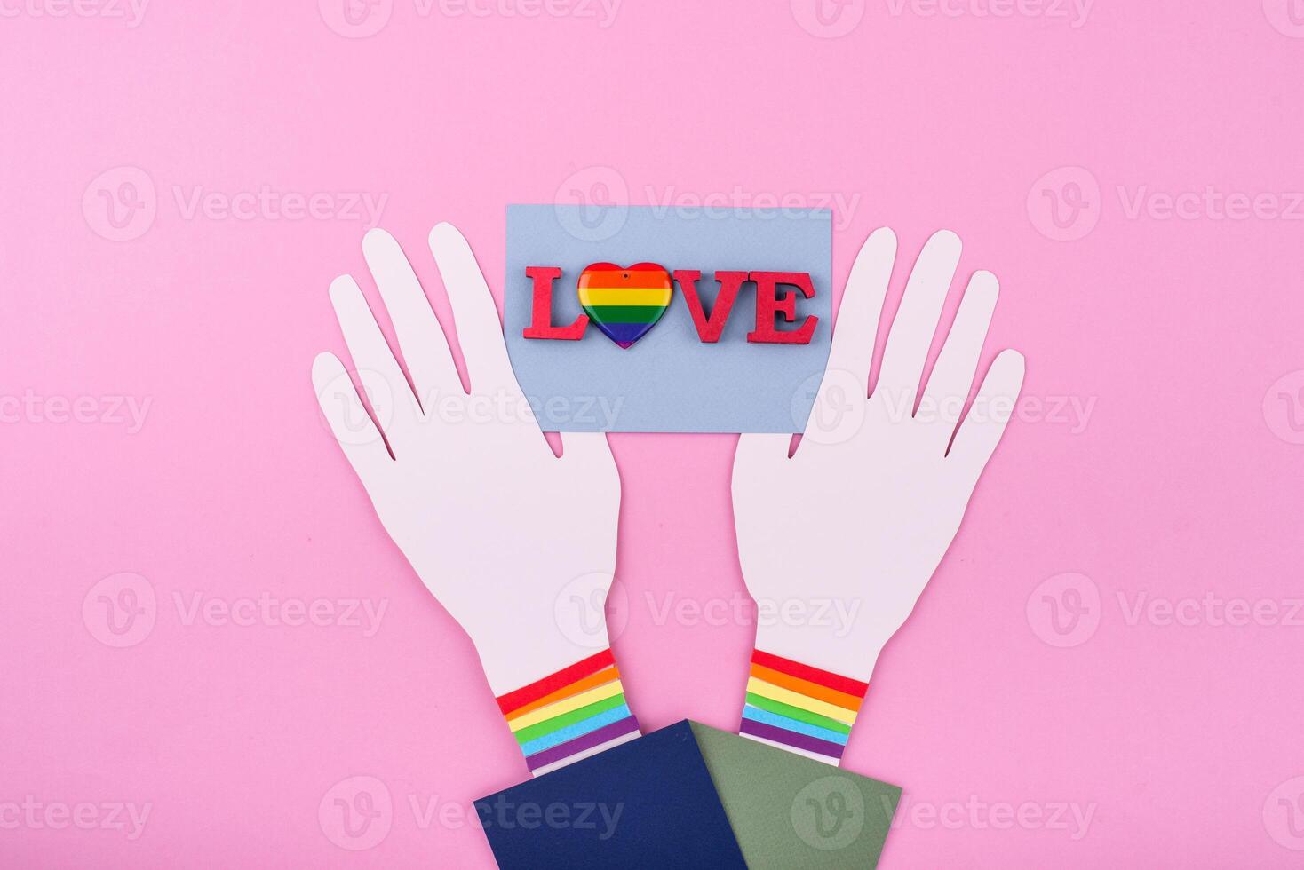 Pride month concept with LGBTQ flag photo