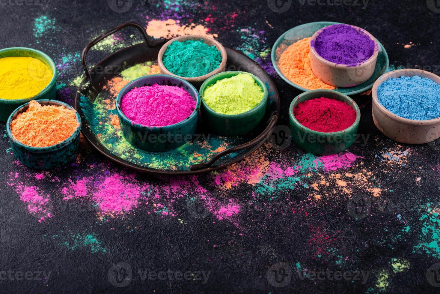 Gulal colors for Indian Holi festival photo