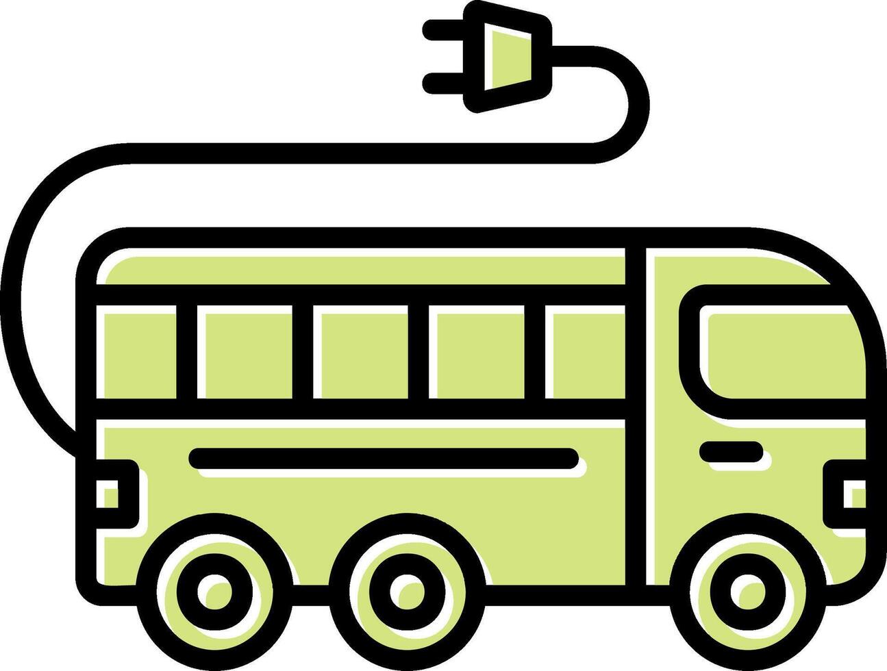 Electric Bus Vector Icon