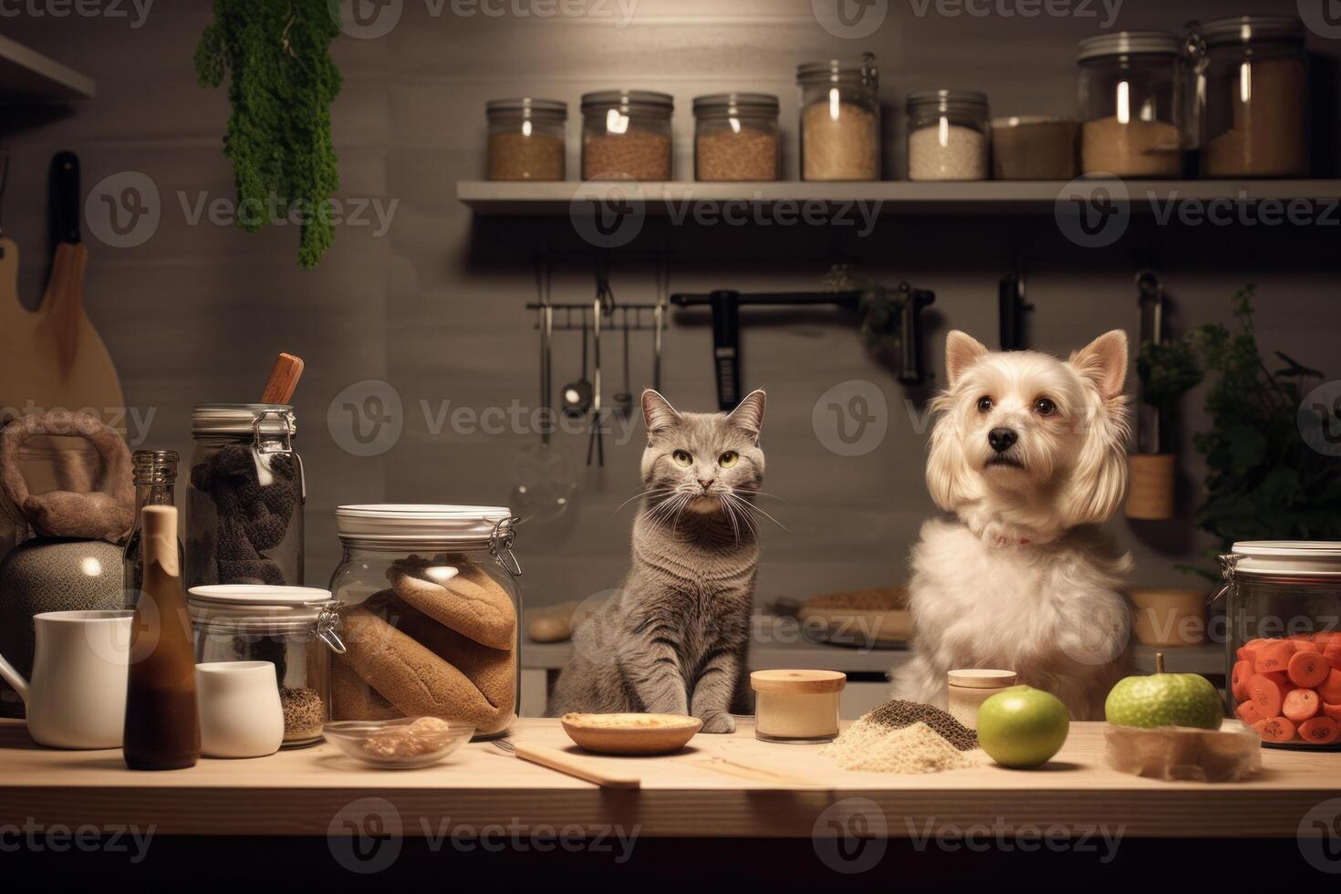 ai generado durable mascota comida maceta cocina. generar ai foto