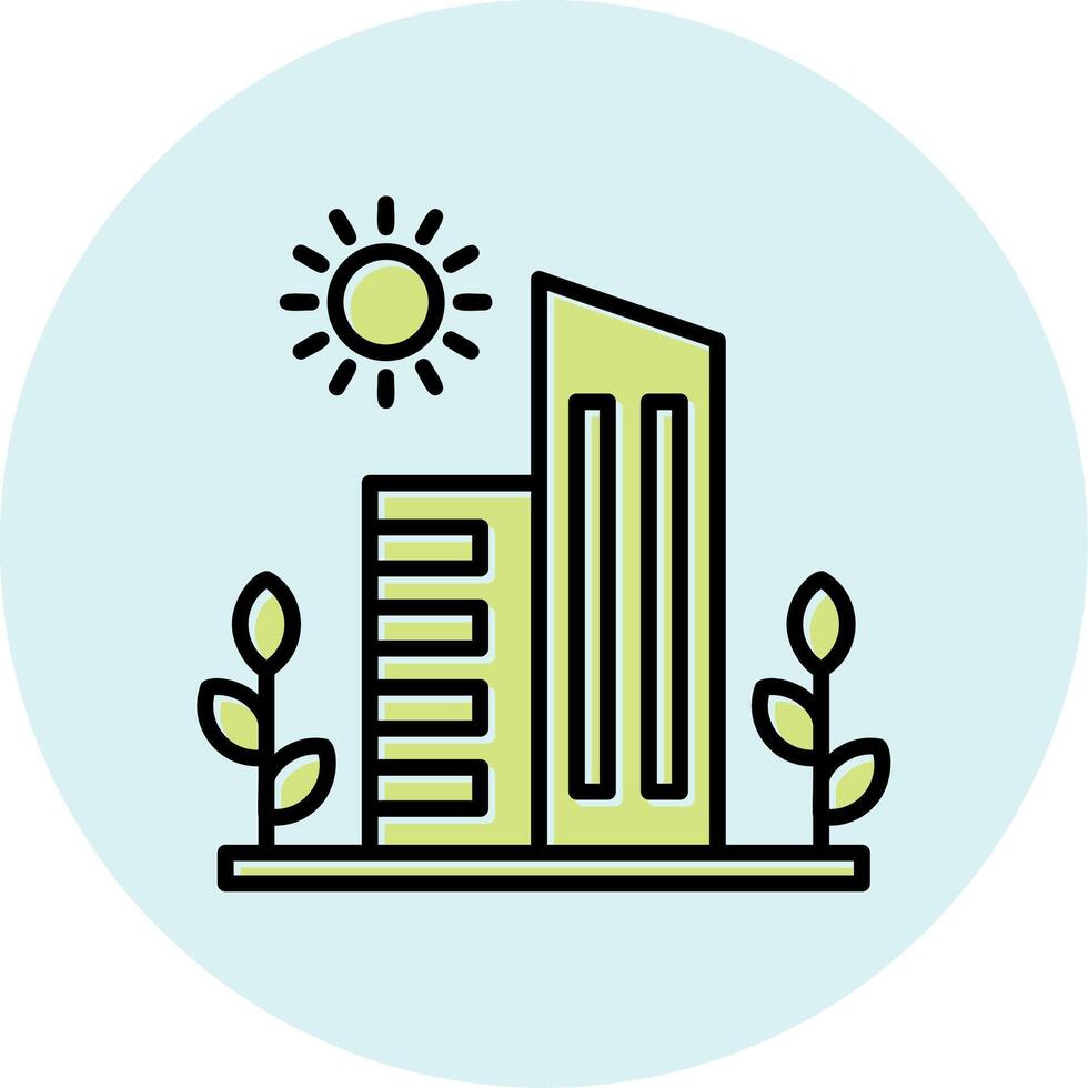 Green City Vector Icon