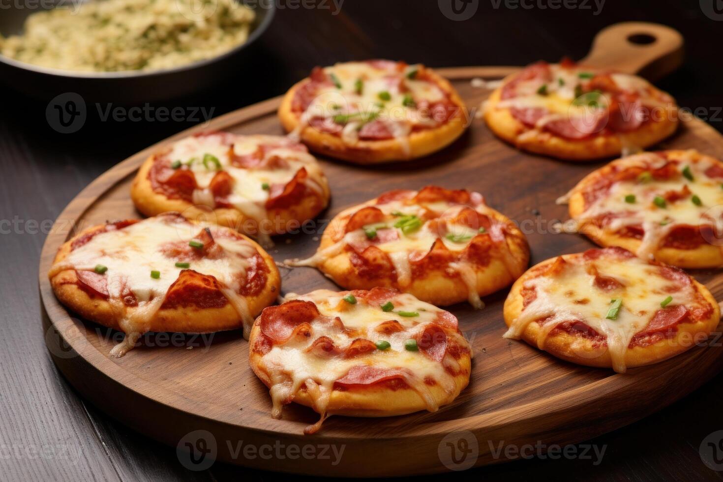 ai generado sabroso pan mini pizzas generar ai foto