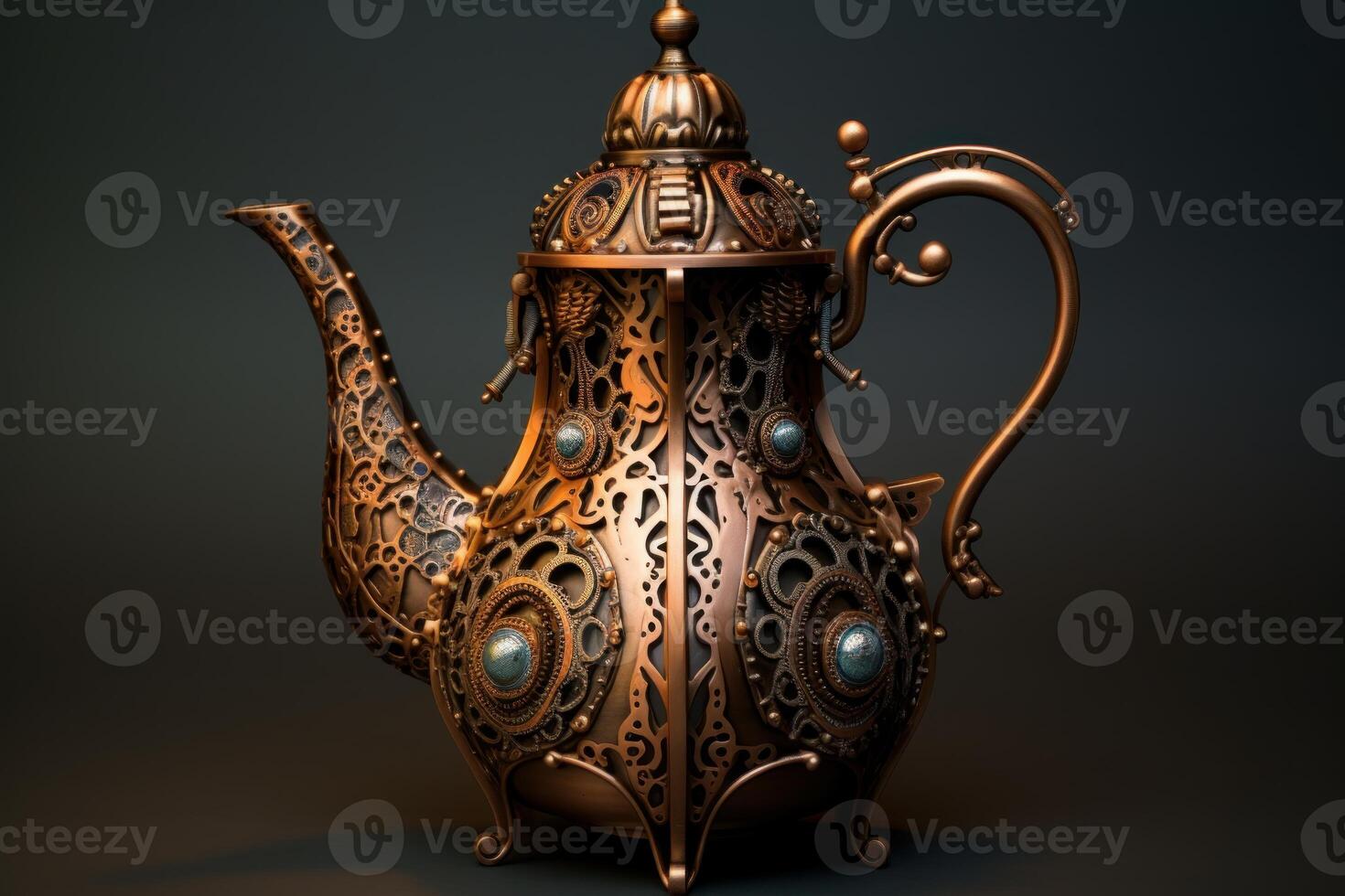 AI generated Shiny Coffee percolator pot. Generate Ai photo