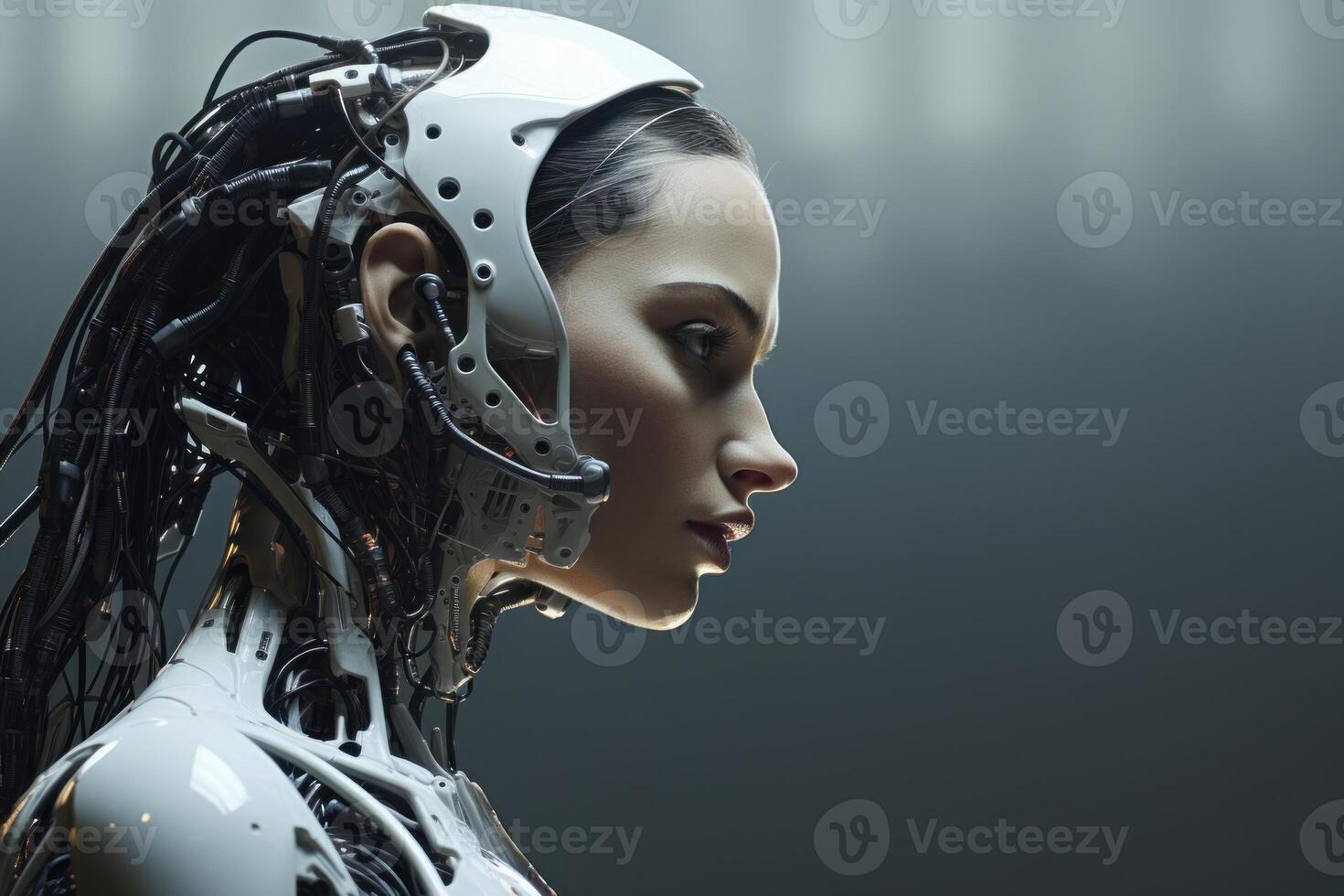 AI generated Innovative Cyborg character. Generate Ai photo