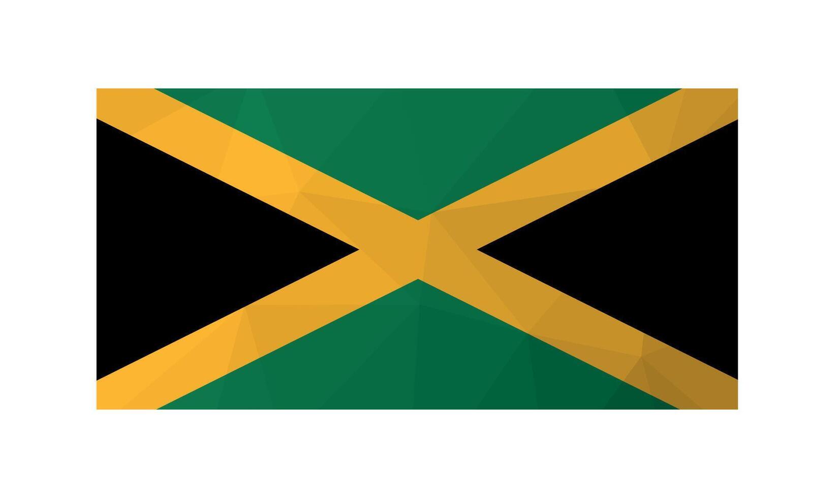 vector ilustración. oficial símbolo de Jamaica. nacional bandera en verde, negro, amarillo colores. creativo diseño en bajo escuela politécnica estilo con triangular formas degradado efecto