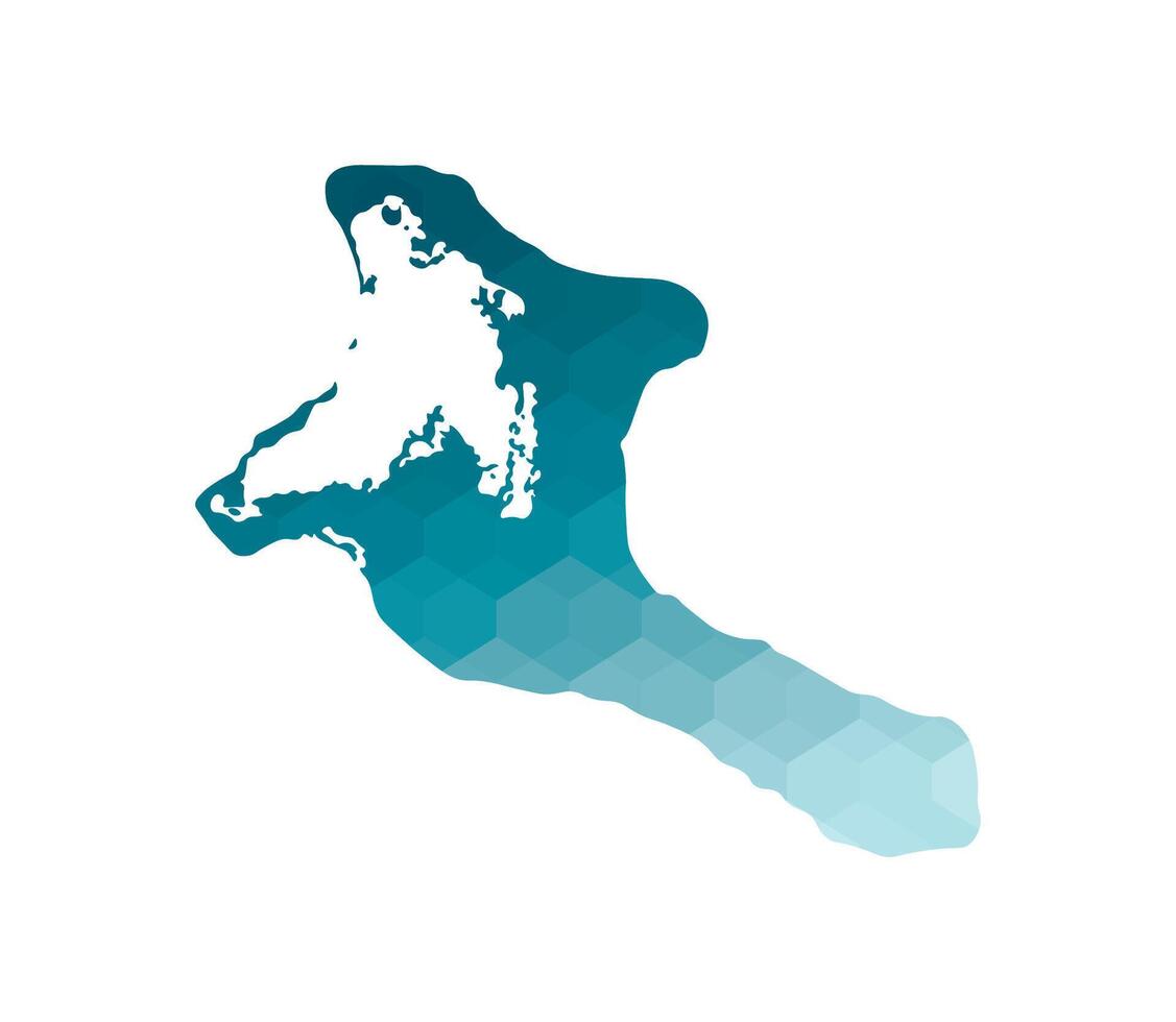 Vector isolated illustration icon with simplified blue silhouette of Kiribati map. Polygonal geometric style. White background.