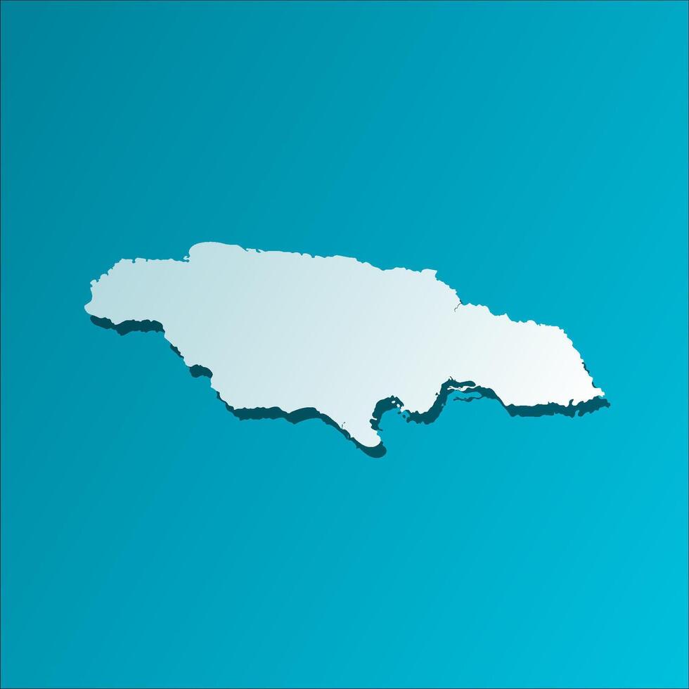 Vector isolated simplified illustration icon with blue silhouette of Jamaica map. Dark blue background