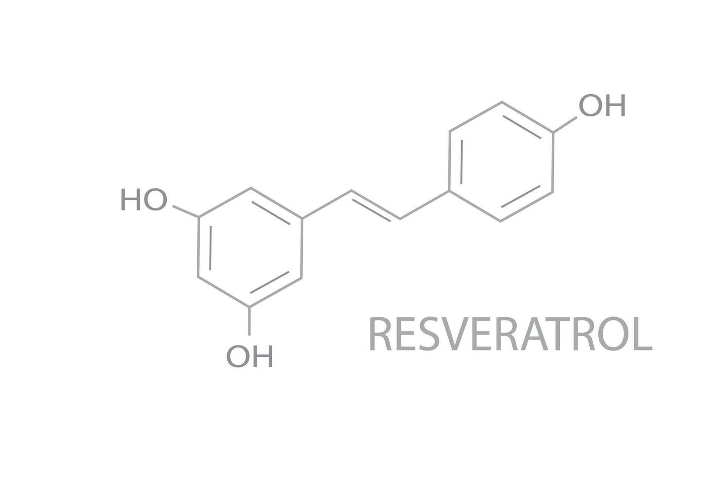 Resveratrol molecular skeletal chemical formula vector