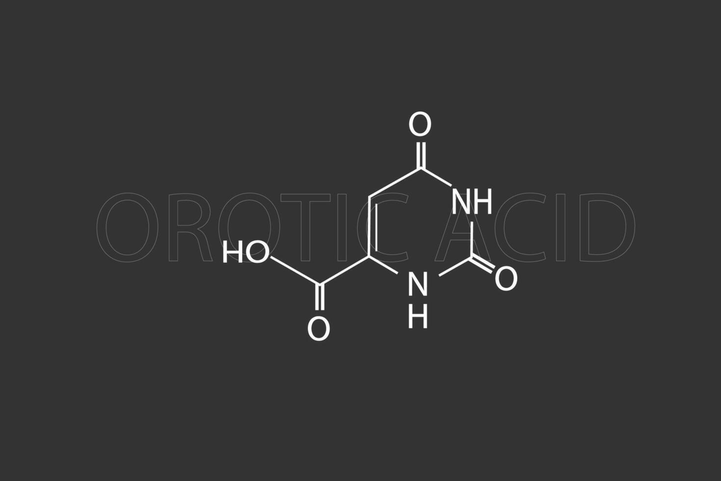 orótico ácido molecular esquelético químico fórmula vector