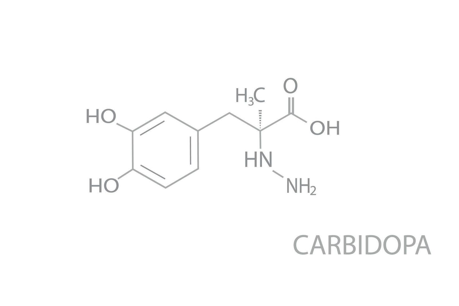 Carbidopa molecular skeletal chemical formula vector