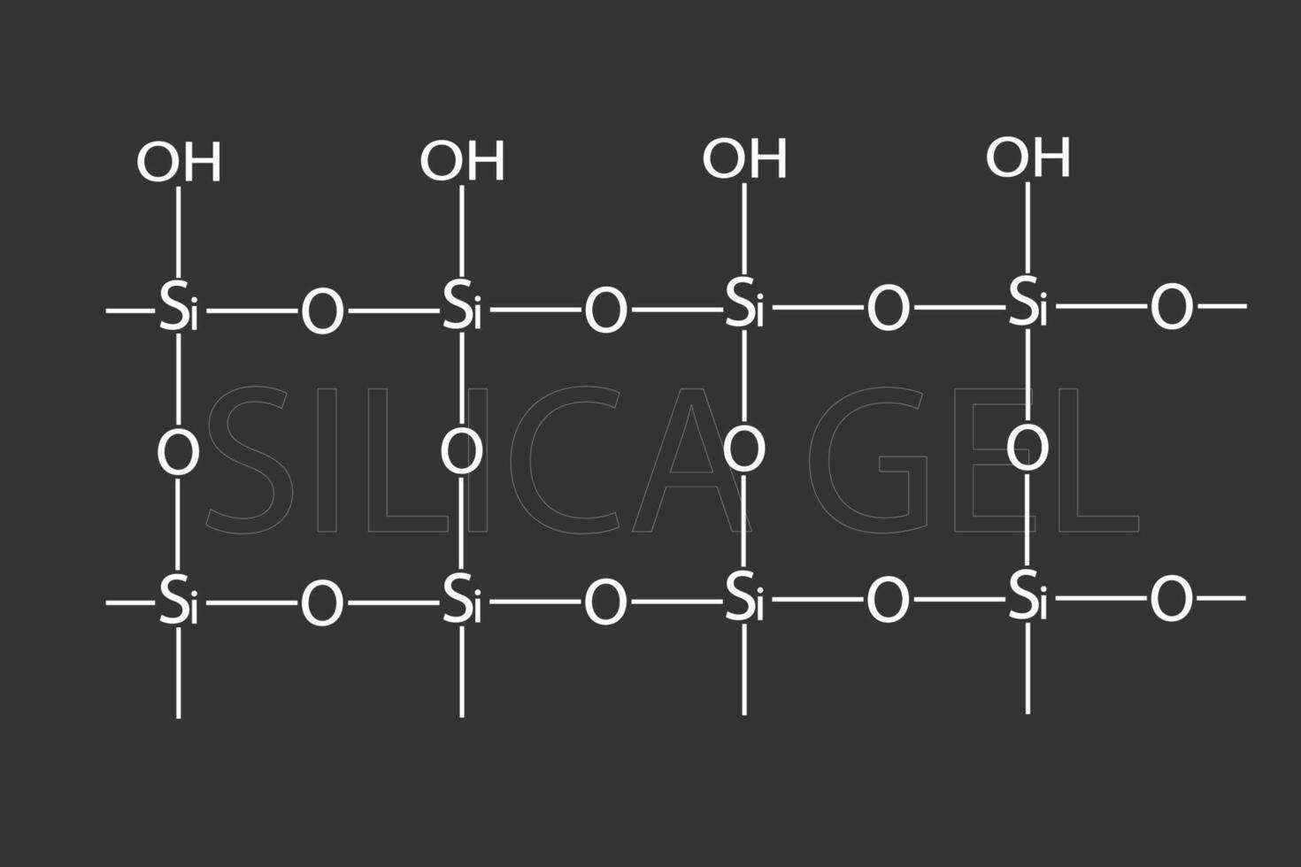 sílice gel molecular esquelético químico fórmula vector