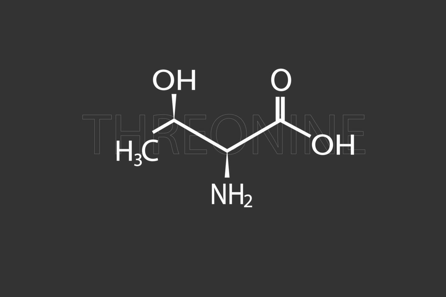 treonina molecular esquelético químico fórmula vector