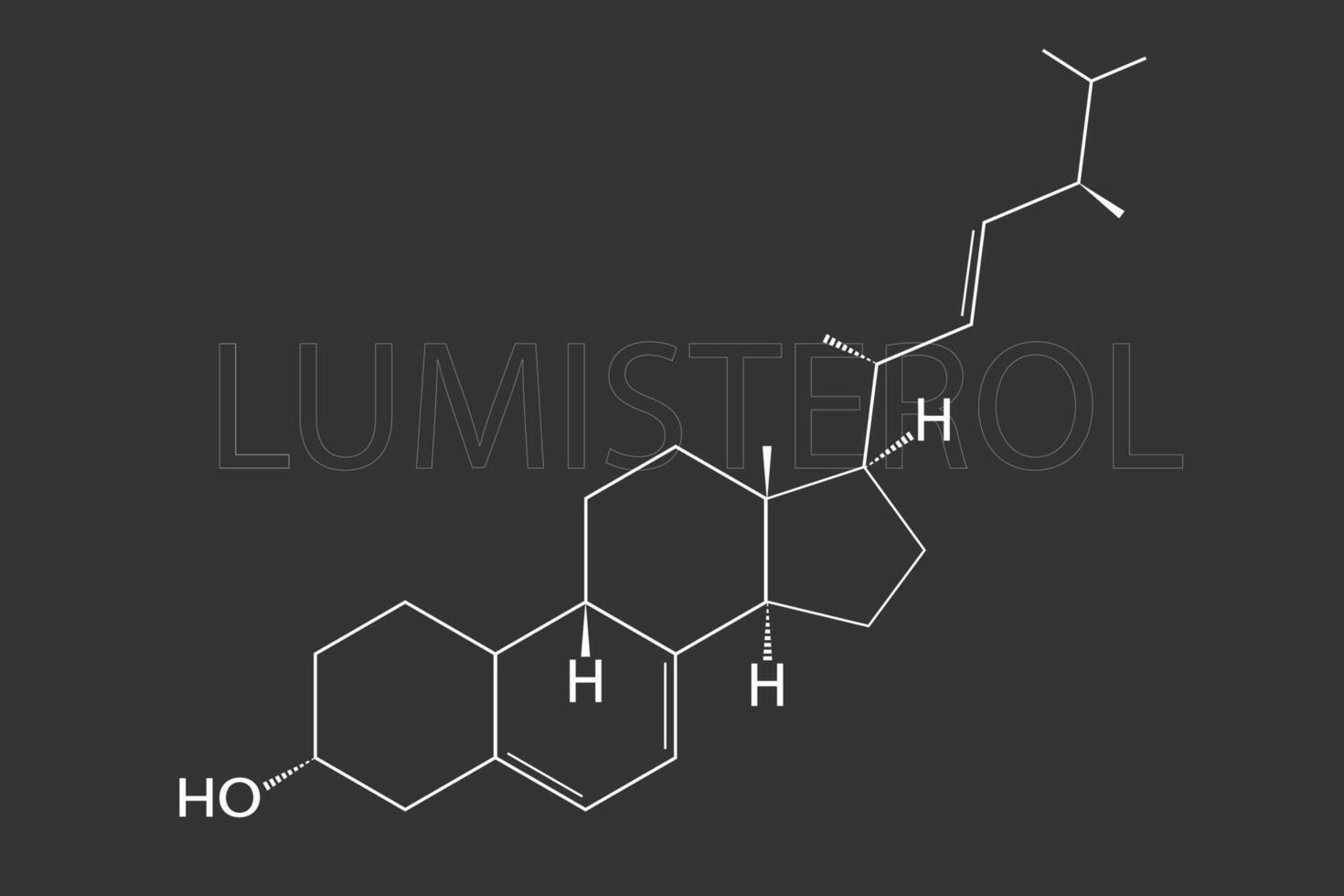 lumisterol molecular esquelético químico fórmula vector