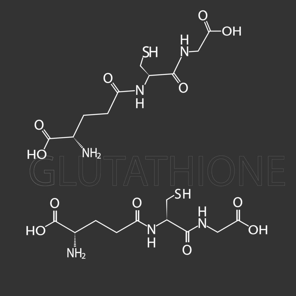 glutatión molecular esquelético químico fórmula vector