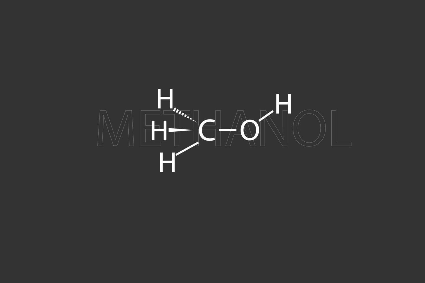 metanol molecular esquelético químico fórmula vector