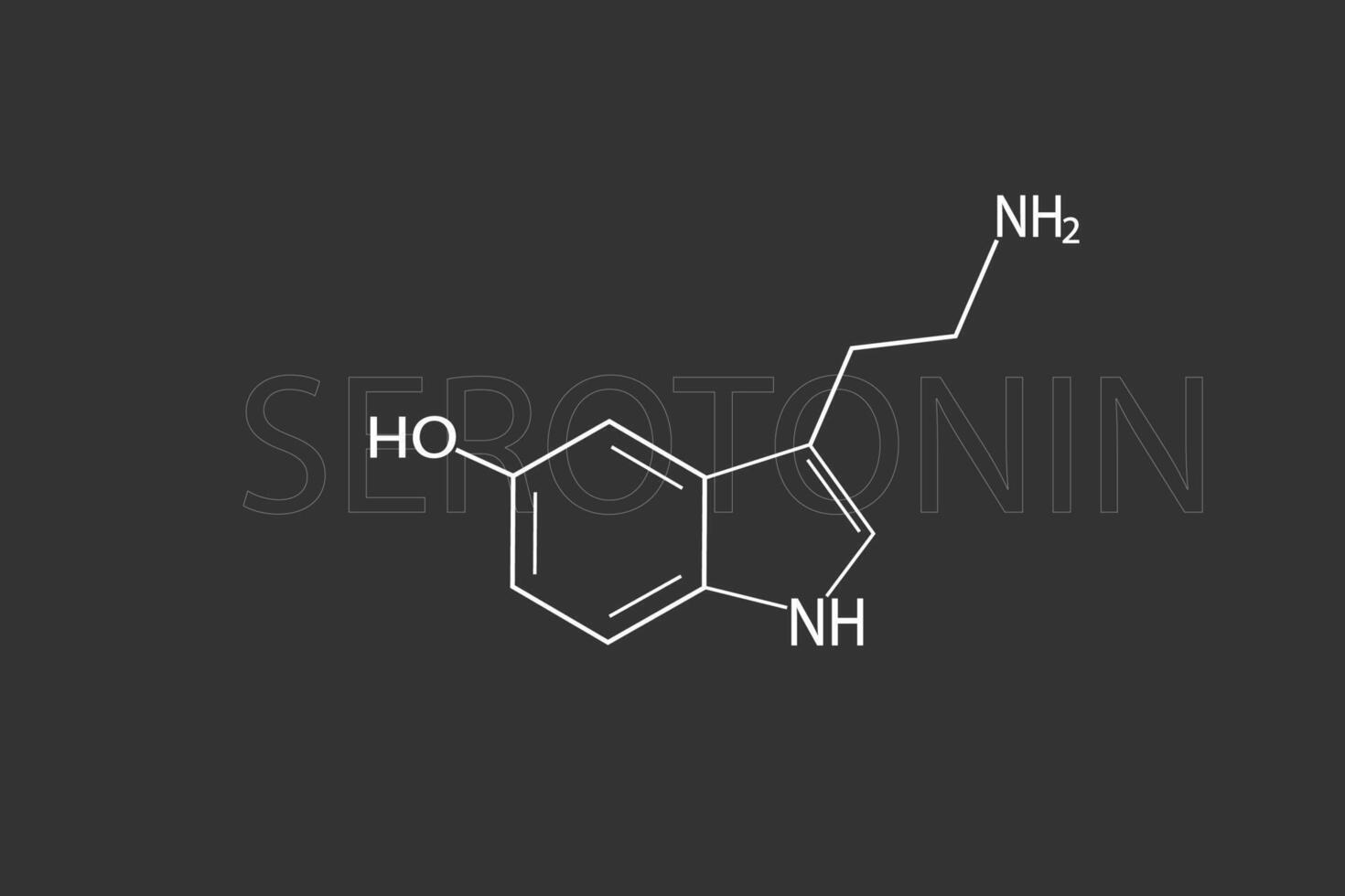 serotonina molecular esquelético químico fórmula vector