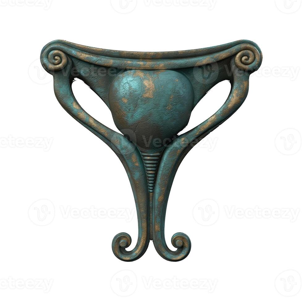 AI generated Human Uterus are a highly detailed photorealistic 3D model on a white background. AI photo