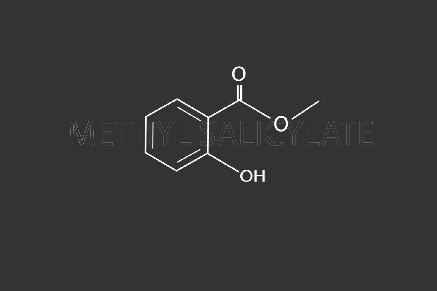 metilo salicilato molecular esquelético químico fórmula vector