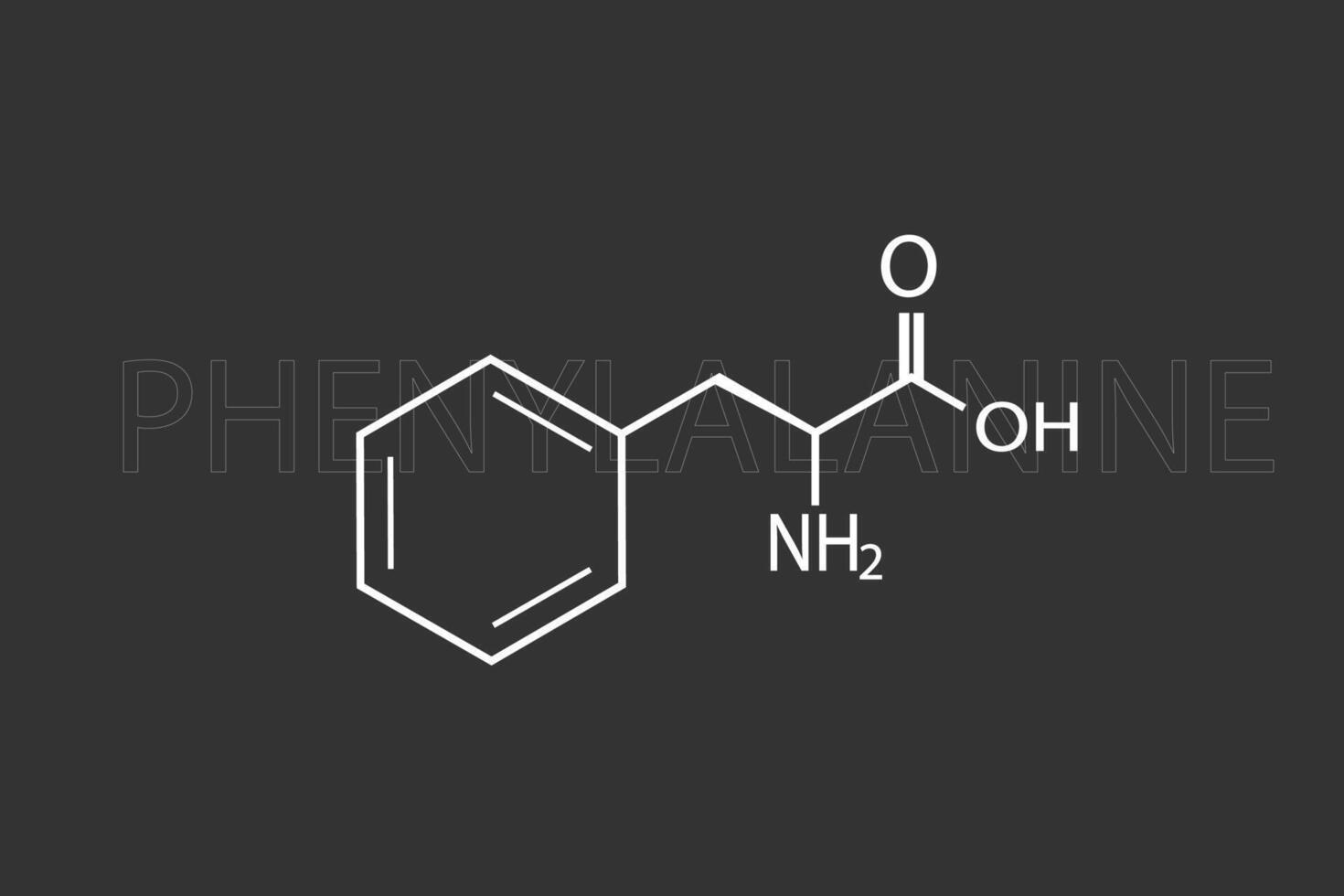 Phenylalanine molecular skeletal chemical formula vector